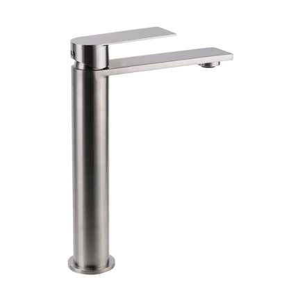 WELS Brushed Nickel Tall Basin Mixer Vanity Sink Faucet Spout 304SUS Laundry Tap V1233-KRS102BS