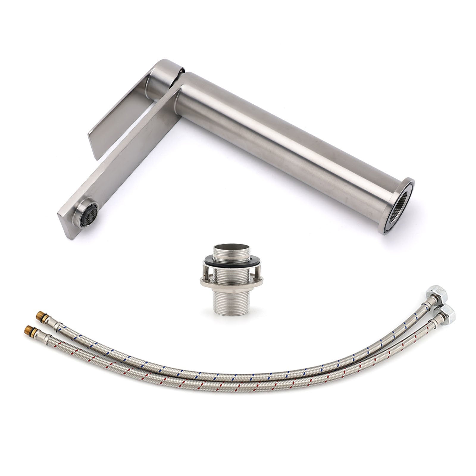 WELS Brushed Nickel Tall Basin Mixer Vanity Sink Faucet Spout 304SUS Laundry Tap V1233-KRS102BS