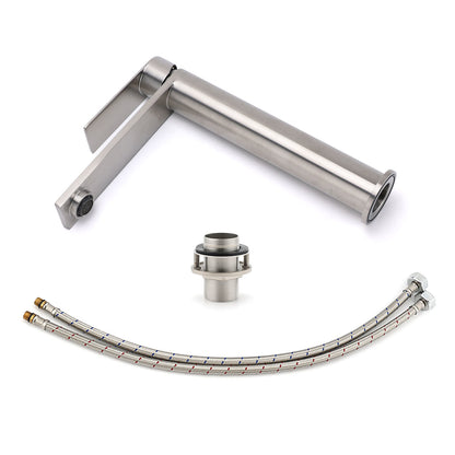 WELS Brushed Nickel Tall Basin Mixer Vanity Sink Faucet Spout 304SUS Laundry Tap V1233-KRS102BS