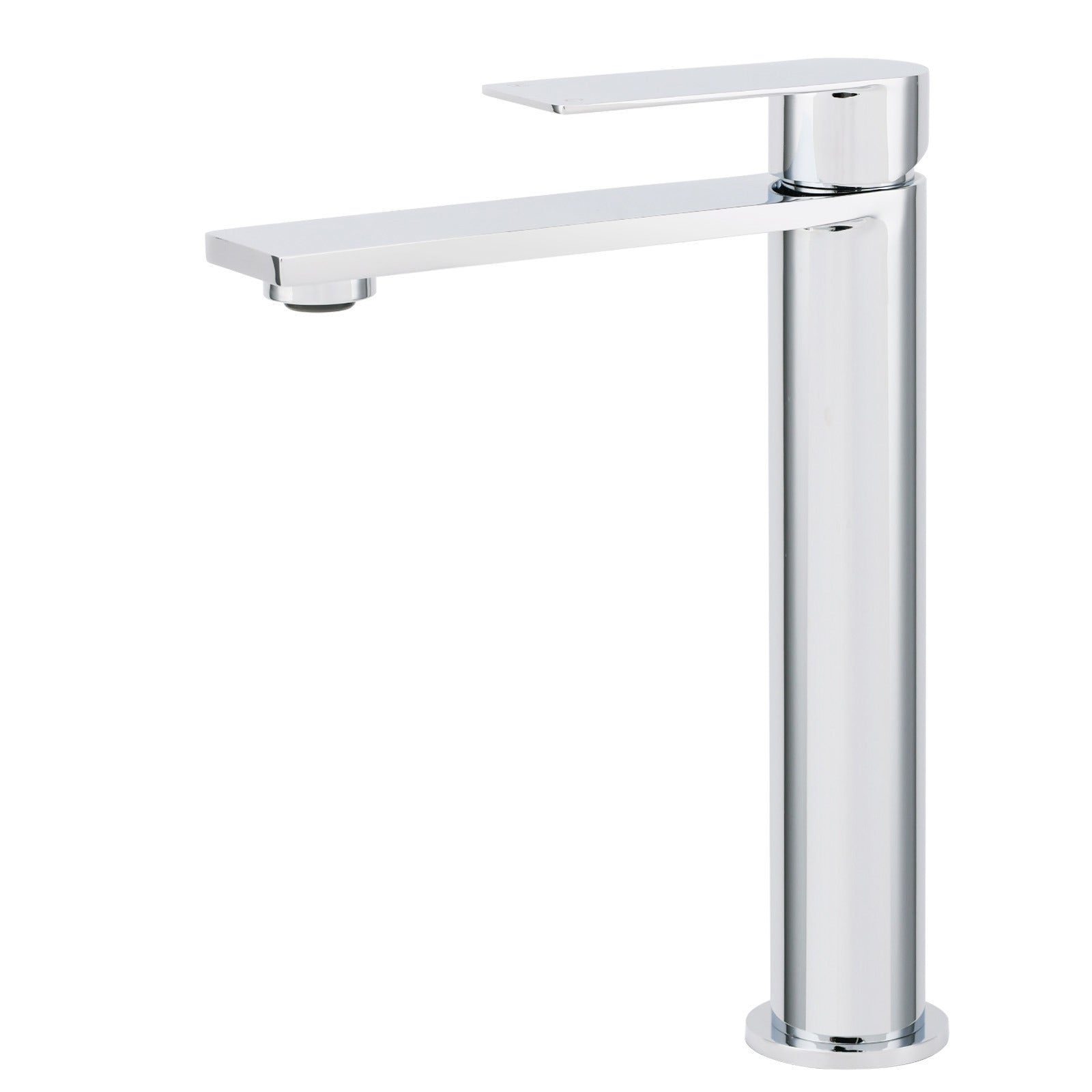 WELS Polished Chrome Tall Basin Mixer Vanity Sink Faucet Spout Laundry Flat Tap V1233-KRS102CR