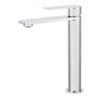 WELS Polished Chrome Tall Basin Mixer Vanity Sink Faucet Spout Laundry Flat Tap V1233-KRS102CR