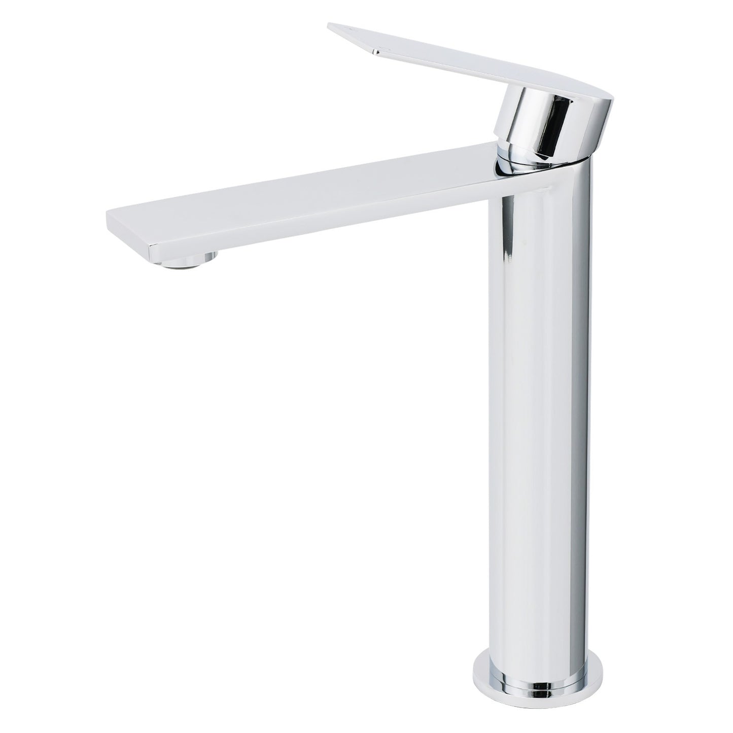 WELS Polished Chrome Tall Basin Mixer Vanity Sink Faucet Spout Laundry Flat Tap V1233-KRS102CR