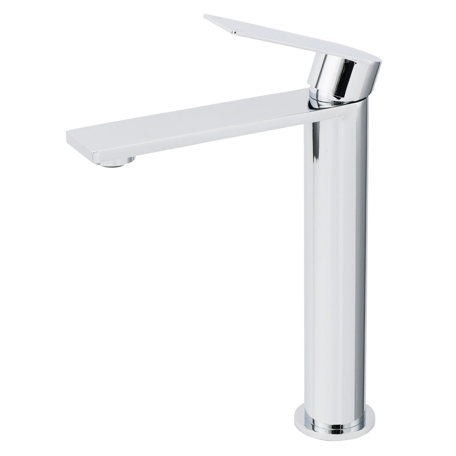 WELS Polished Chrome Tall Basin Mixer Vanity Sink Faucet Spout Laundry Flat Tap V1233-KRS102CR