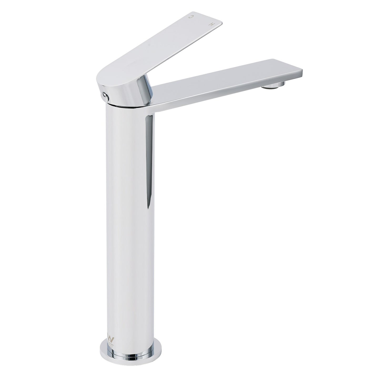 WELS Polished Chrome Tall Basin Mixer Vanity Sink Faucet Spout Laundry Flat Tap V1233-KRS102CR