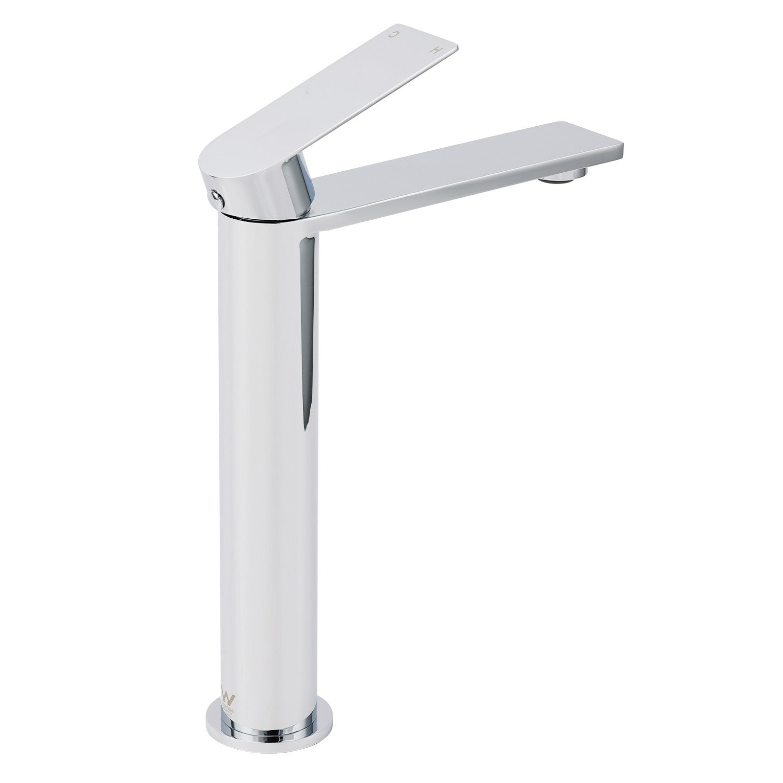 WELS Polished Chrome Tall Basin Mixer Vanity Sink Faucet Spout Laundry Flat Tap V1233-KRS102CR