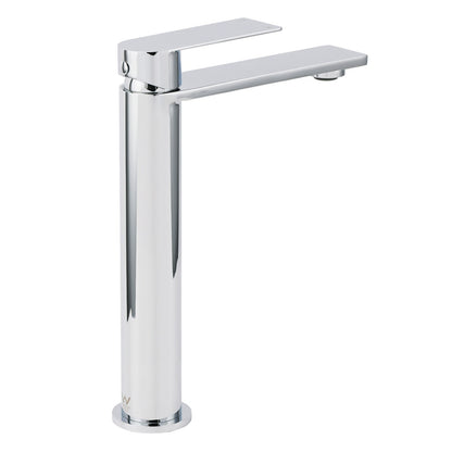 WELS Polished Chrome Tall Basin Mixer Vanity Sink Faucet Spout Laundry Flat Tap V1233-KRS102CR