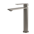 WELS Square Tall Flat Handle Basin Mixer Vanity Sink Faucet Spout Gun Metal Gey V1233-KRS102GM