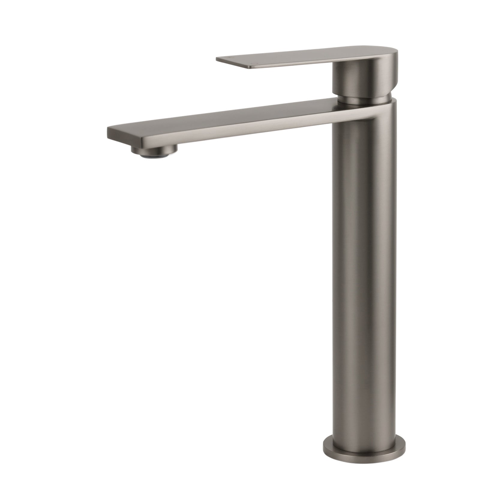 WELS Square Tall Flat Handle Basin Mixer Vanity Sink Faucet Spout Gun Metal Gey V1233-KRS102GM