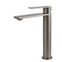 WELS Square Tall Flat Handle Basin Mixer Vanity Sink Faucet Spout Gun Metal Gey V1233-KRS102GM