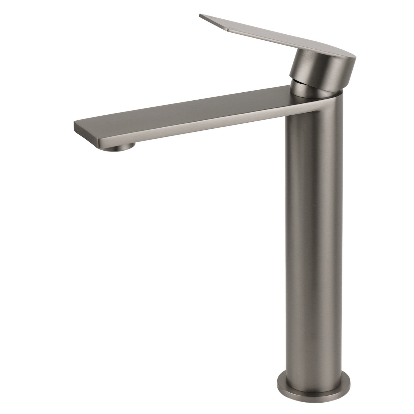 WELS Square Tall Flat Handle Basin Mixer Vanity Sink Faucet Spout Gun Metal Gey V1233-KRS102GM