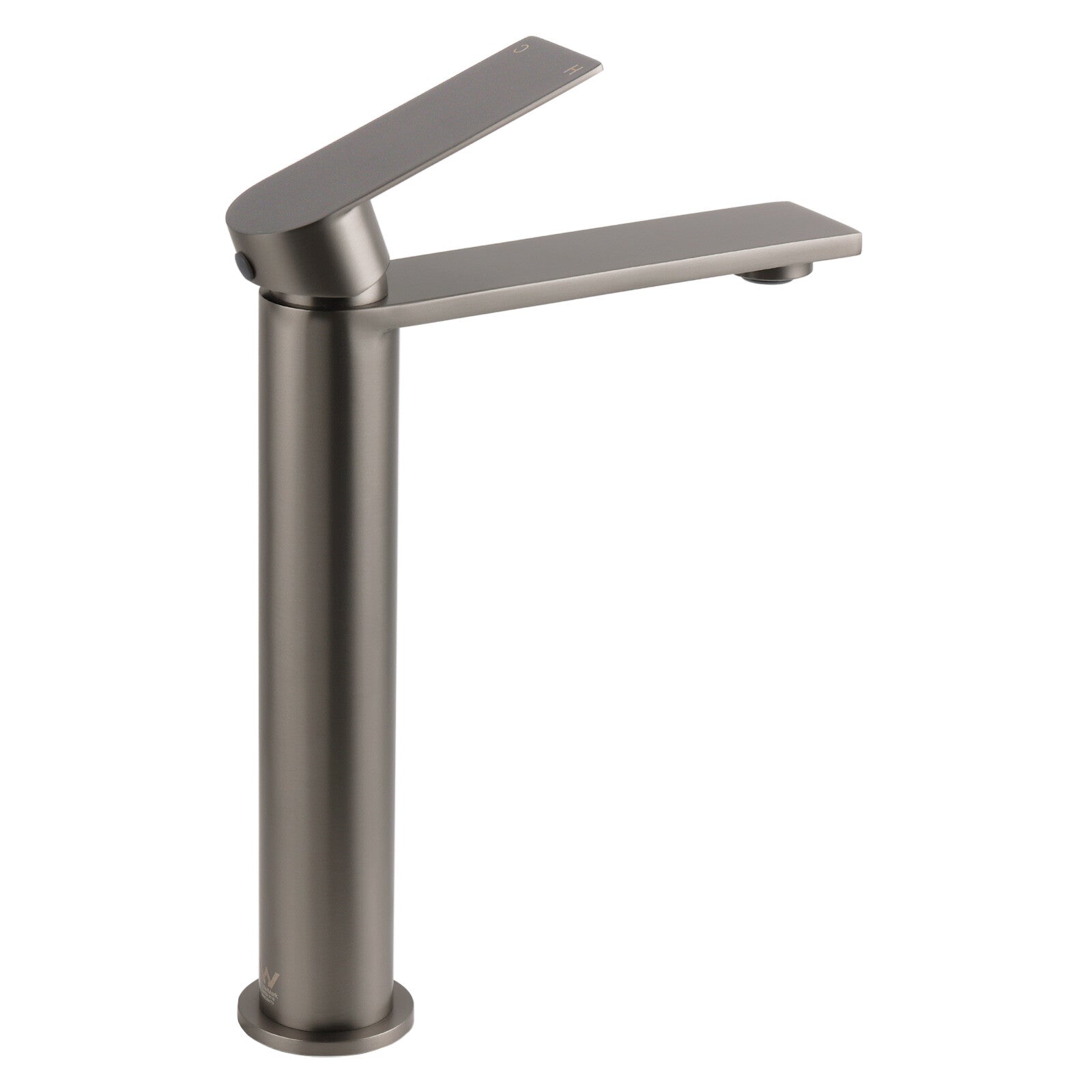 WELS Square Tall Flat Handle Basin Mixer Vanity Sink Faucet Spout Gun Metal Gey V1233-KRS102GM