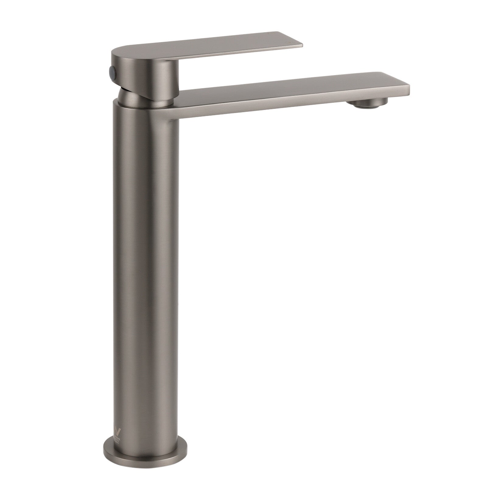 WELS Square Tall Flat Handle Basin Mixer Vanity Sink Faucet Spout Gun Metal Gey V1233-KRS102GM