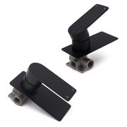Matte Black Rectangle Shower Mixer Hot Cold Control Tap 35mm Ceramic Cartridge V1233-KRS201B