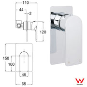 Chrome Square Lever Handle Shower Mixer Hot Cold Water Valve Watermark Standard V1233-KRS201CR