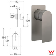Gun Metal Rectangle Wall Shower Mixer Hot Cold Tap Set Ceramic Cartridge Valve V1233-KRS201GM