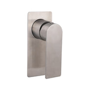 Brushed Nickel Bathroom Flat Lever Handle Shower Mixer Hot Cold Water Tap Valve V1233-KRS201N