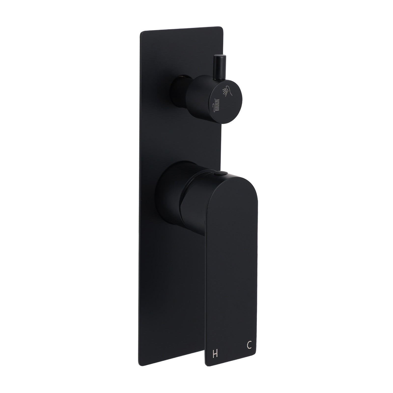 Watermark Matt Black Square Bathroom Shower Mixer 2-Way Control Switch Diverter V1233-KRS202B