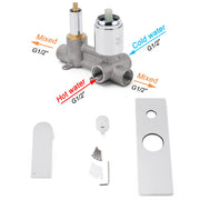 Watermark Chrome Square Shower Mixer Diverter Tap Valve For Shower Combo Spout V1233-KRS202CR