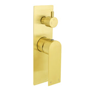 Brushed Gold Bathroom Square Concealed Shower Mixer Diverter Switch Wall Mounnt V1233-KRS202G