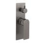 Gun Metal Grey Square Wall Mounted Shower Mixer Diverter 2 Ways Switch Valve Set V1233-KRS202GM