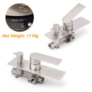 Brushed Nickel Silver Square Stylish 1/2inch Shower Mixer Diverter 2 Way Switch V1233-KRS202N