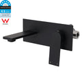 Matte Black Basin Mixer Bathroom Vanity Faucet Wall Mounted Tap Slim Flat Spout V1233-KRS301B