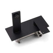 Matte Black Basin Mixer Bathroom Vanity Faucet Wall Mounted Tap Slim Flat Spout V1233-KRS301B