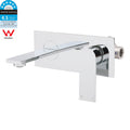WELS 4.5L/m Chrome Square Wall Mounted Basin Mixer Laundry Faucet Tap Spout Set V1233-KRS301CR