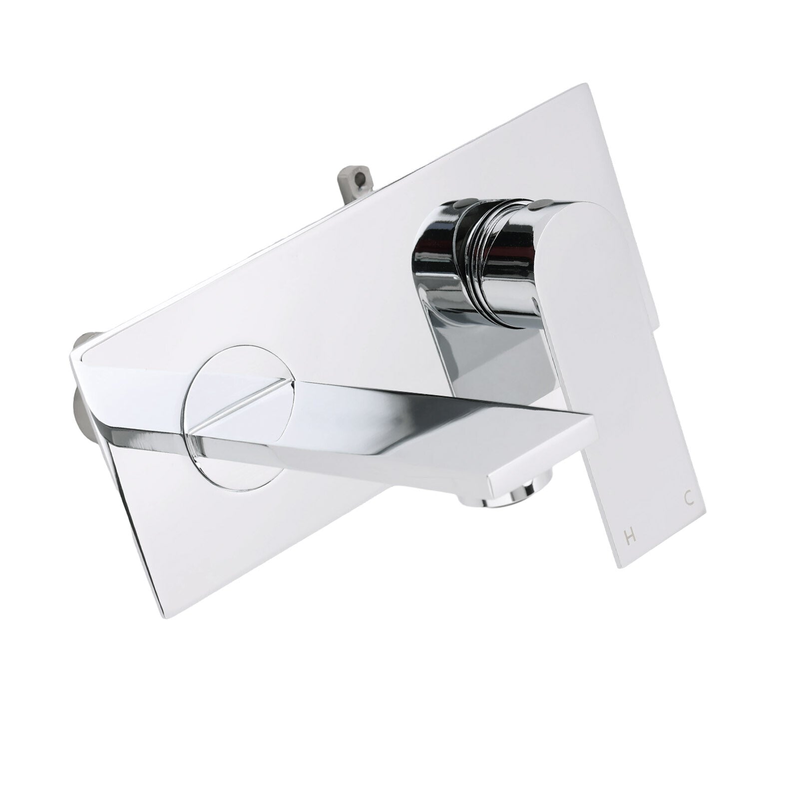 WELS 4.5L/m Chrome Square Wall Mounted Basin Mixer Laundry Faucet Tap Spout Set V1233-KRS301CR