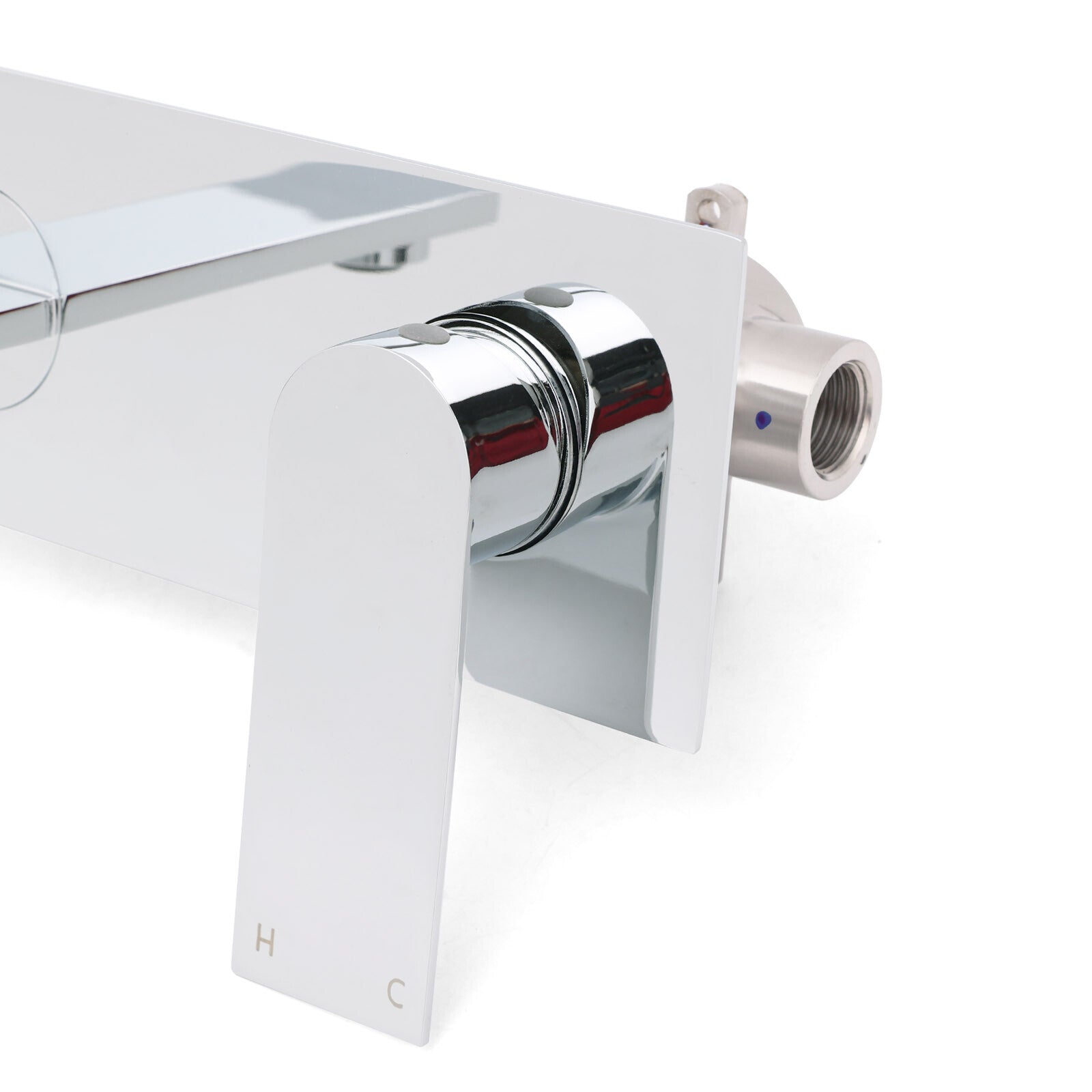 WELS 4.5L/m Chrome Square Wall Mounted Basin Mixer Laundry Faucet Tap Spout Set V1233-KRS301CR