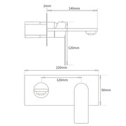 WELS 4.5L/m Chrome Square Wall Mounted Basin Mixer Laundry Faucet Tap Spout Set V1233-KRS301CR