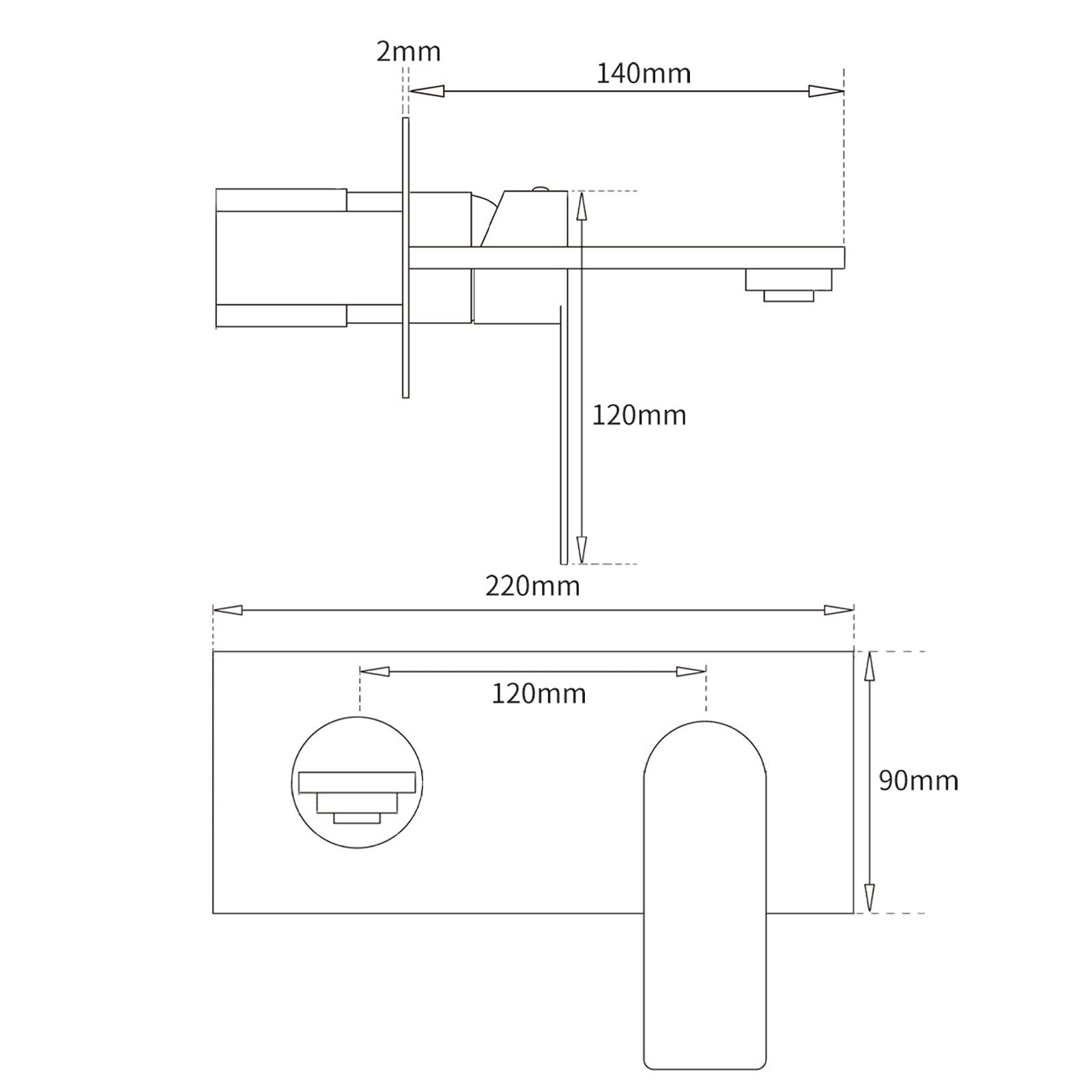 WELS 4.5L/m Chrome Square Wall Mounted Basin Mixer Laundry Faucet Tap Spout Set V1233-KRS301CR