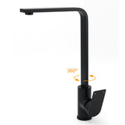 WELS Matte Black High Rise Gooseneck Kitchen Sink Laundry Mixer Faucet Tapware V1233-KRS501BL