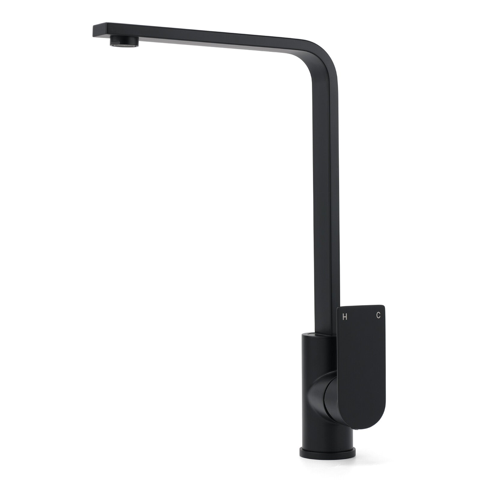 WELS Matte Black High Rise Gooseneck Kitchen Sink Laundry Mixer Faucet Tapware V1233-KRS501BL