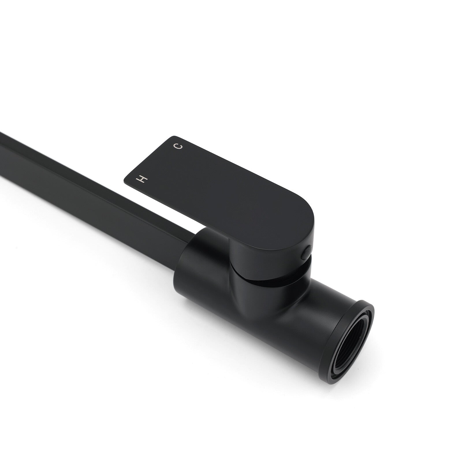WELS Matte Black High Rise Gooseneck Kitchen Sink Laundry Mixer Faucet Tapware V1233-KRS501BL
