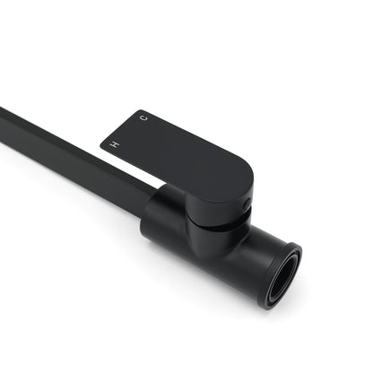 WELS Matte Black High Rise Gooseneck Kitchen Sink Laundry Mixer Faucet Tapware V1233-KRS501BL