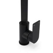 WELS Matte Black High Rise Gooseneck Kitchen Sink Laundry Mixer Faucet Tapware V1233-KRS501BL
