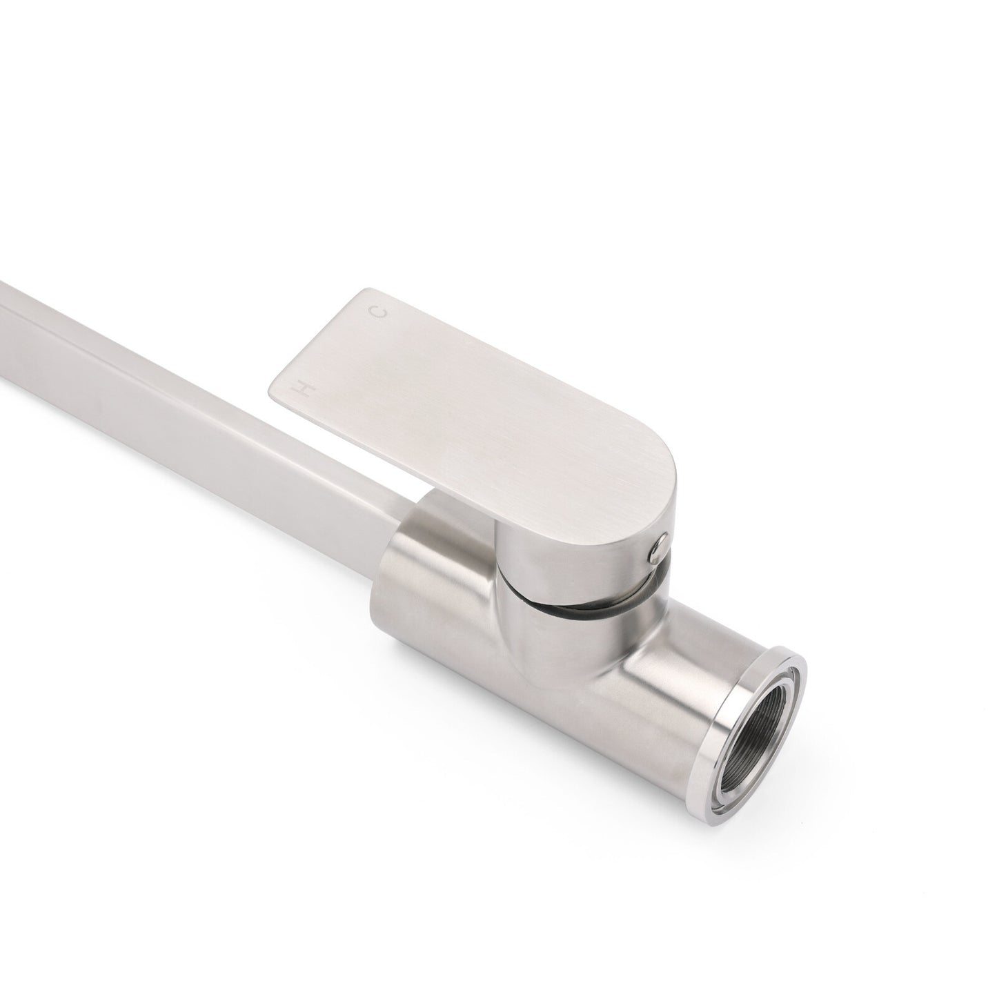 WELS Brushed Nickel Square Kitchen Sink Laundry Mixer 360o Swivel Faucet Tapware V1233-KRS501N