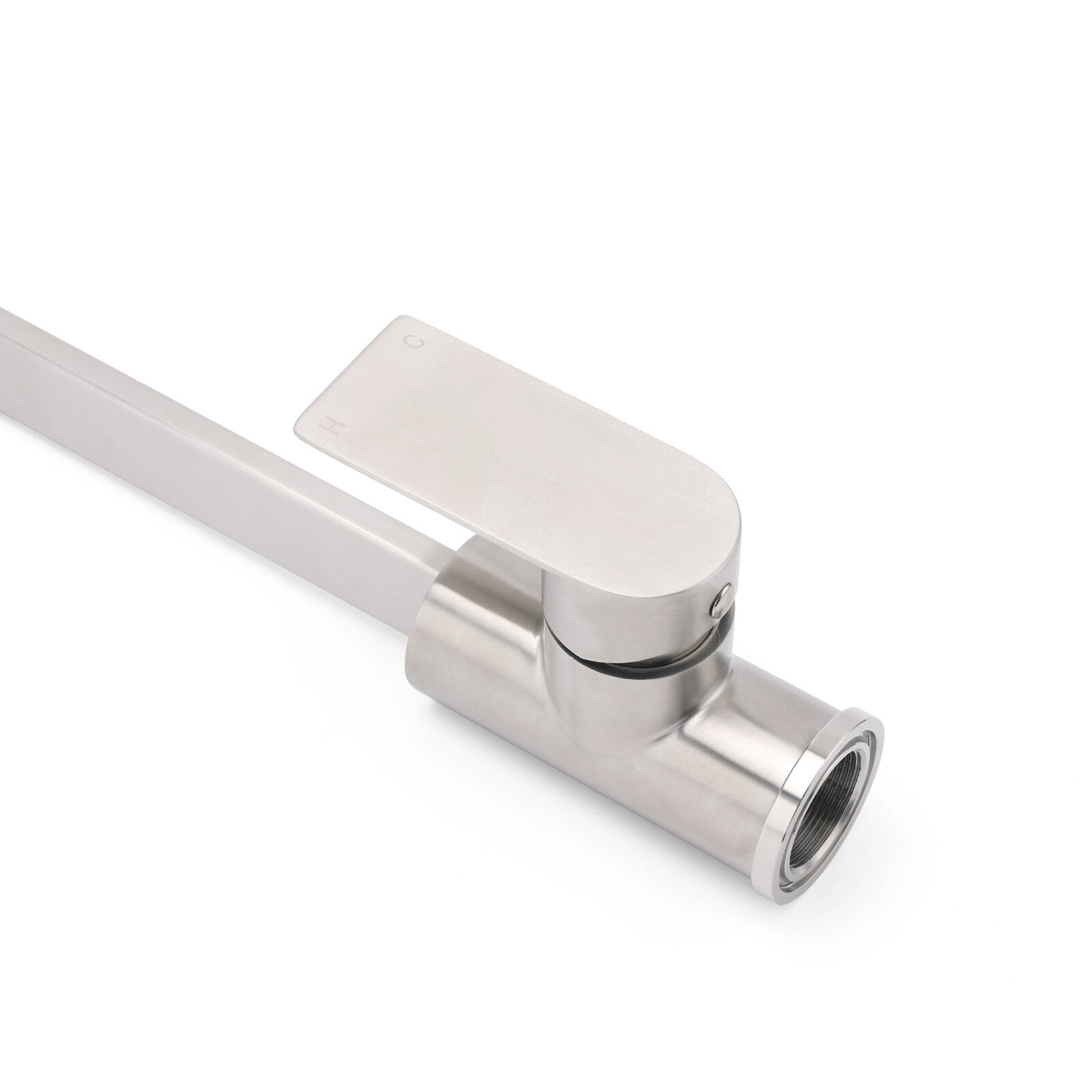 WELS Brushed Nickel Square Kitchen Sink Laundry Mixer 360o Swivel Faucet Tapware V1233-KRS501N