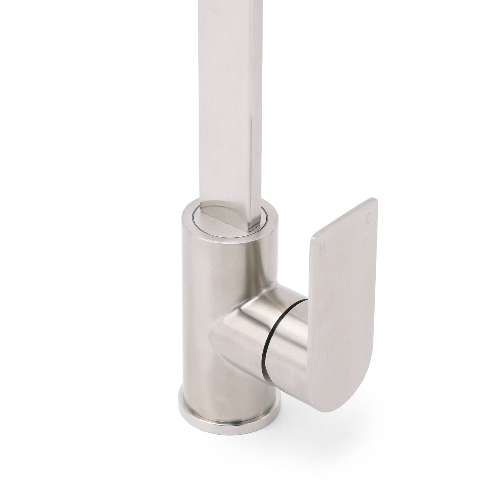 WELS Brushed Nickel Square Kitchen Sink Laundry Mixer 360o Swivel Faucet Tapware V1233-KRS501N