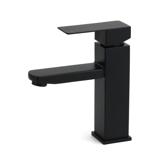 WELS Classic Square Matt Black Basin Mixer Vanity Laundry Sink Faucet Tap Outlet V1233-KSQ101B