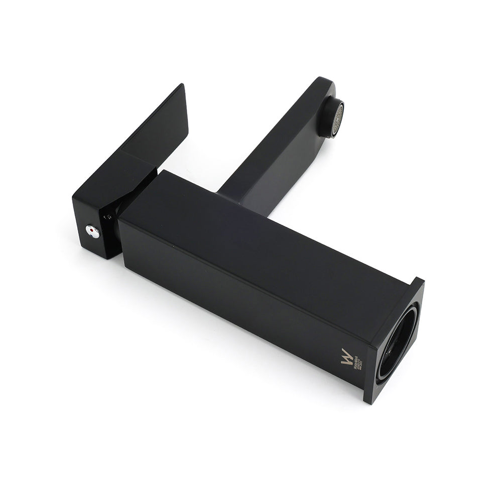 WELS Classic Square Matt Black Basin Mixer Vanity Laundry Sink Faucet Tap Outlet V1233-KSQ101B
