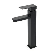 Matt Black Tall Square Basin Mixer Vanity Laundry Counter Sink Faucet Tap Outlet V1233-KSQ102B