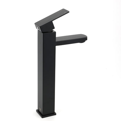 Matt Black Tall Square Basin Mixer Vanity Laundry Counter Sink Faucet Tap Outlet V1233-KSQ102B
