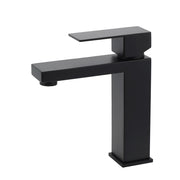 Matt Black Square Basin Counter Flick Mixer Tap Bathroom Vanity Faucet Outlet V1233-KSQ103B
