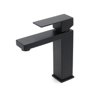 Matt Black Square Basin Counter Flick Mixer Tap Bathroom Vanity Faucet Outlet V1233-KSQ103B