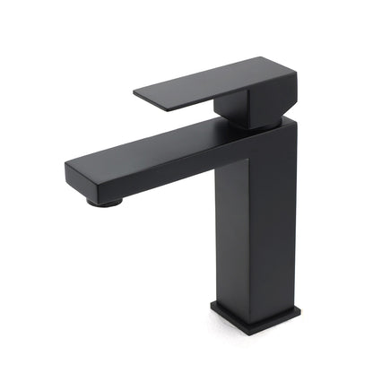 Matt Black Square Basin Counter Flick Mixer Tap Bathroom Vanity Faucet Outlet V1233-KSQ103B