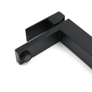 Matt Black Square Basin Counter Flick Mixer Tap Bathroom Vanity Faucet Outlet V1233-KSQ103B