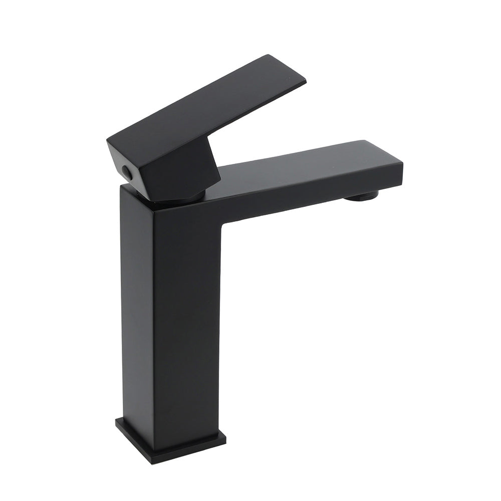 Matt Black Square Basin Counter Flick Mixer Tap Bathroom Vanity Faucet Outlet V1233-KSQ103B