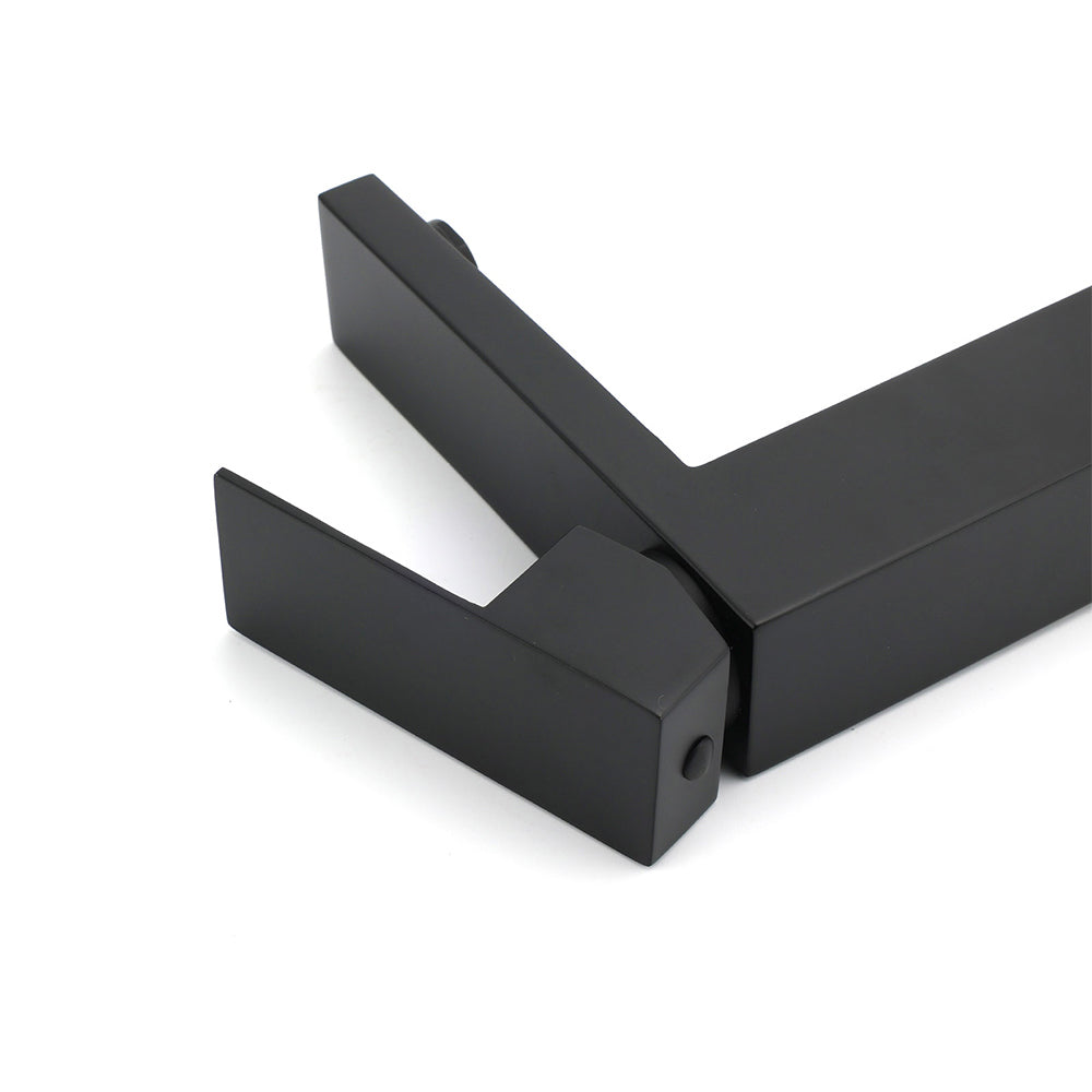 Matt Black Square Basin Counter Flick Mixer Tap Bathroom Vanity Faucet Outlet V1233-KSQ103B
